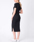 ფოტო #2 პროდუქტის Women's Ribbed Maternity and Nursing Midi Dress