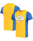 Фото #1 товара Men's Gold-Tone, Royal Los Angeles Rams Split Logo T-shirt