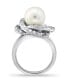 Кольцо Macy's Swirl Pearl CZ Silver Plate