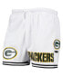 Men's White, Black Green Bay Packers Mesh Shorts