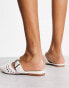 ASOS DESIGN Lisbon pointed woven ballet flats in white