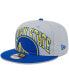 Фото #1 товара Бейсболка с застежкой New Era мужская серого и королевского цвета Golden State Warriors Tip-Off Two-Tone 9FIFTY Snapback Hat