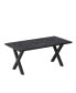 70.87" Modern Square Dining Table With Printed Marble Tabletop+ X-Shaped Table Leg