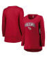 ფოტო #2 პროდუქტის Women's Cardinal Arizona Cardinals Plus Size Measure Distance Scoop Neck Long Sleeve T-shirt