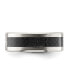 ფოტო #2 პროდუქტის Stainless Steel Black Fiber Inlay CZ Cross 8mm Band Ring
