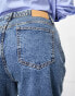 Фото #8 товара ASOS DESIGN Curve high rise relaxed mom jeans in mid blue