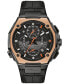 ფოტო #1 პროდუქტის x Marc Anthony Men's Chronograph Precisionist Black Leather Strap Watch 45mm - Limited Edition