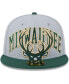 Фото #2 товара Men's Gray, Hunter Green Milwaukee Bucks Tip-Off Two-Tone 59FIFTY Fitted Hat