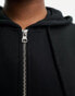 Фото #3 товара COLLUSION Unisex extreme oversized zip through heavyweight hoodie in black