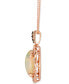 Le Vian neopolitan Opal (4-1/2 ct. t.w.) & Diamond (3/4 ct. t.w.) Braided Halo 18" Pendant Necklace in 14k Rose Gold