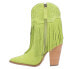 Dingo Crazy Train Fringe Embroidery Snip Toe Cowboy Booties Womens Green Casual