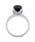 ფოტო #4 პროდუქტის Black and White Diamond (2 ct. t.w.) Engagement Ring in 14k White Gold