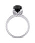 Фото #4 товара Black and White Diamond (2 ct. t.w.) Engagement Ring in 14k White Gold