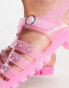 Фото #6 товара COLLUSION clear rubber diamante jelly shoe in pink