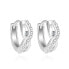 Shiny round earrings made of silver with zircons AGUC2126L