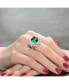 Sterling Silver with Rhodium Plated Emerald Cubic Zirconia Ring