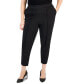 Фото #1 товара Plus Size Ponte Mid-Rise Front-Seamed Pants