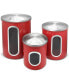 Фото #1 товара Megacasa 3 Piece Stainless Steel Canister Set in Red Finish