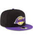 Фото #4 товара Men's Black, Purple Los Angeles Lakers 2-Tone 9FIFTY Adjustable Snapback Hat