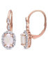 ფოტო #1 პროდუქტის Opal (7/8 ct. t.w.), White Topaz (7/8ct. t.w.) and Diamond Accent Vintage Halo Earrings in 14k Rose Gold