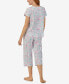 Фото #2 товара Women's Cap Sleeve 2-Pc. Capri Pajama Set