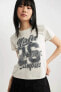 Kadın T-shirt Açık Gri B7053ax/gr294