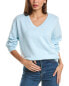 Фото #1 товара Forte Cashmere Gathered Sleeve V-Neck Cashmere-Blend Sweater Women's