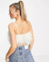 Фото #2 товара ASOS DESIGN faux feather crop cami in cream