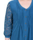 ფოტო #4 პროდუქტის Women's Lace-Sleeve V-neck Top