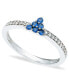 ფოტო #1 პროდუქტის Blue Sapphire (1/4 ct. t.w.) Diamond (1/20 ct. t.w.) Stackable ring in Sterling Silver