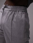 Topman slim pintuck shorts in grey