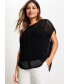 Фото #1 товара Women's Cotton Blend Open Crochet Knit Dolman Pullover