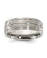 Фото #1 товара Stainless Steel Brushed with CZ 8.00mm Band Ring