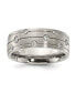 Stainless Steel Brushed with CZ 8.00mm Band Ring