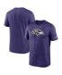 Фото #1 товара Men's Purple Baltimore Ravens Legend Logo Performance T-shirt