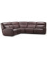 Фото #1 товара Dextan Leather 5-Pc. Sectional with 2 Power Recliners, Created for Macy's