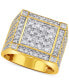 Фото #1 товара Кольцо Macy's Diamond Cluster 10k Gold