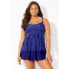 Фото #1 товара Swimsuits for All Women's Plus Size Tiered Swimdress - 20, Blue