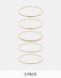 Weekday bangle bracelet 5-pack in gold