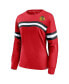 ფოტო #3 პროდუქტის Women's Red Chicago Blackhawks Block Party Primary Logo Fashion Long Sleeve T-shirt