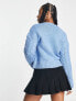 Фото #3 товара Pimkie cable knit crystal button cardigan in blue