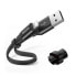 Płaski kabel przewód USB Iphone Lightning z uchwytem 2A 23CM czarny