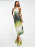 Фото #4 товара COLLUSION ombre sequin midi slip dress in green