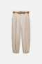 PLEATED TROUSERS WITH BELT