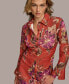 ფოტო #8 პროდუქტის Donna Karan Women's Floral-Print Button-Front Dress