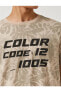 3Sam10061Hk Kahverengi Desenli 02H Erkek Pamuk Jersey T-Shirt