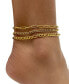 ფოტო #3 პროდუქტის Curb Chain, Paper Clip Chain, and Figaro Chain Anklet Set