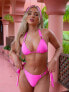 Фото #1 товара Moda Minx X Amber Jepson amour triangle bikini top in bright pink