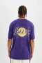 Fit Nba Los Angeles Lakers Boxy Fit Bisiklet Yaka Kısa Kollu Tişört B9910ax24sm