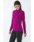 Фото #3 товара Women's 100% Pure Cashmere Long Sleeve Turtleneck Pullover Sweater